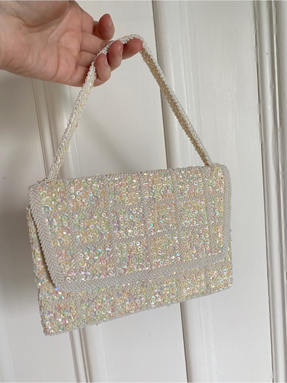 Vintage Beaded Sequin Iridescent Evening Bag